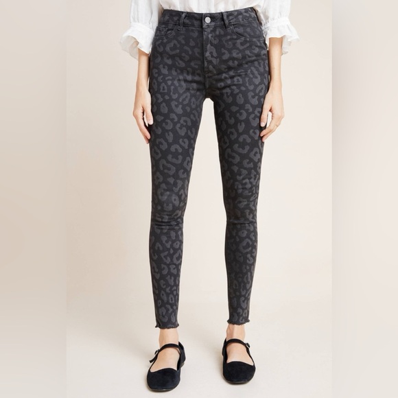 NWT Anthropologie DL1961 Farrow Leopard High-Rise Skinny Jeans - Size 29 - Picture 5 of 6